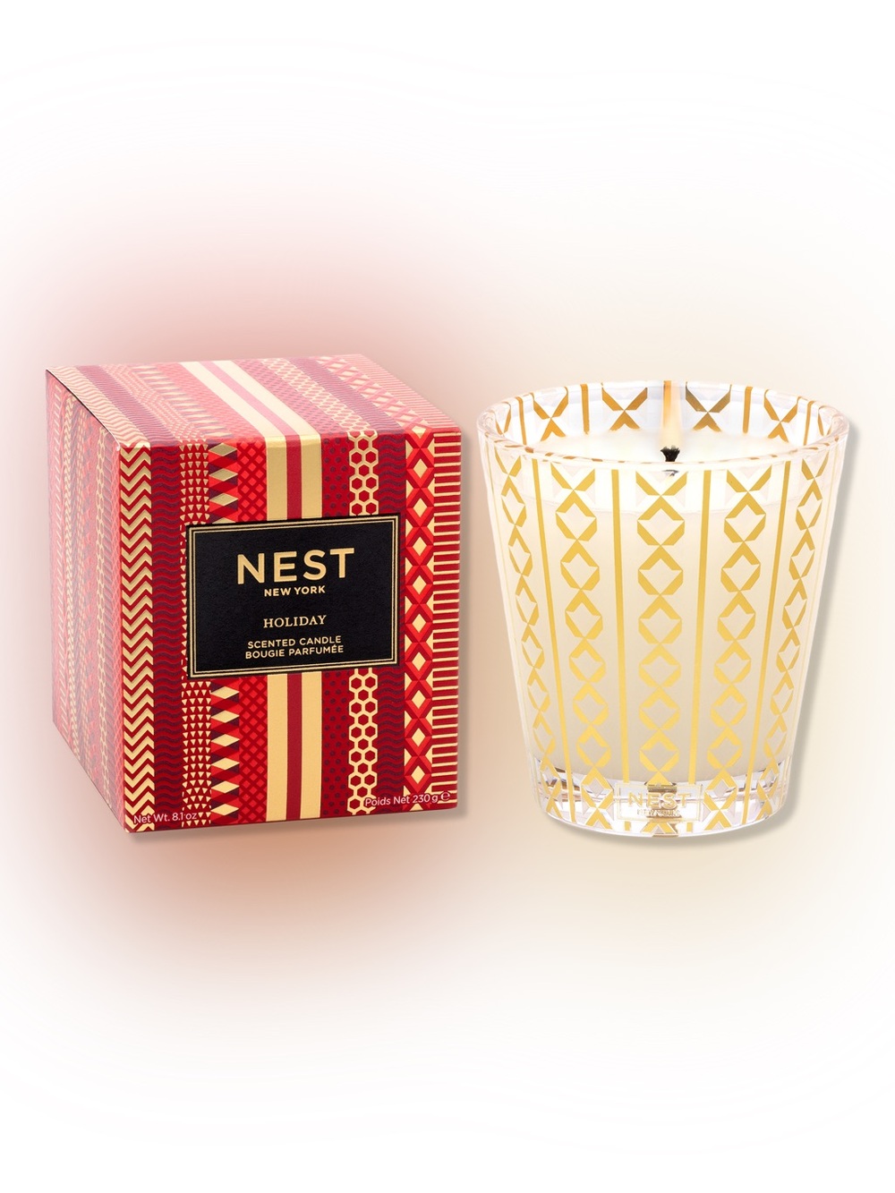 NEST NYC Holiday LARGE Scented Candle 230gr NEW Red & Gold